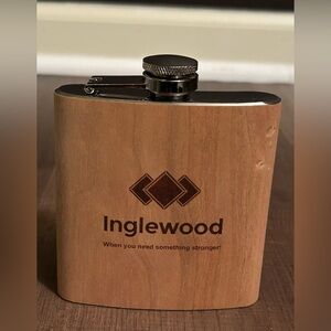 Wood Veneer Stainless Steel 6 Oz Flask New In Box Never Used